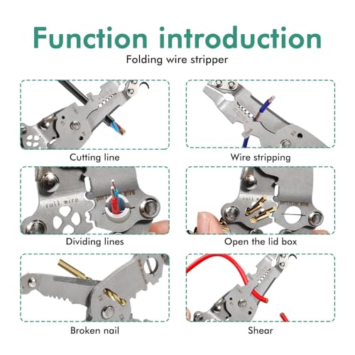 Image of 14-in-1 Multifunction Wire Stripper Cutter Pliers Automatic Crimping & Cutting Tool Electrical Wire Twisting, Dividing & Bending Pliers for Electricians, Technicians & DIY Wiring