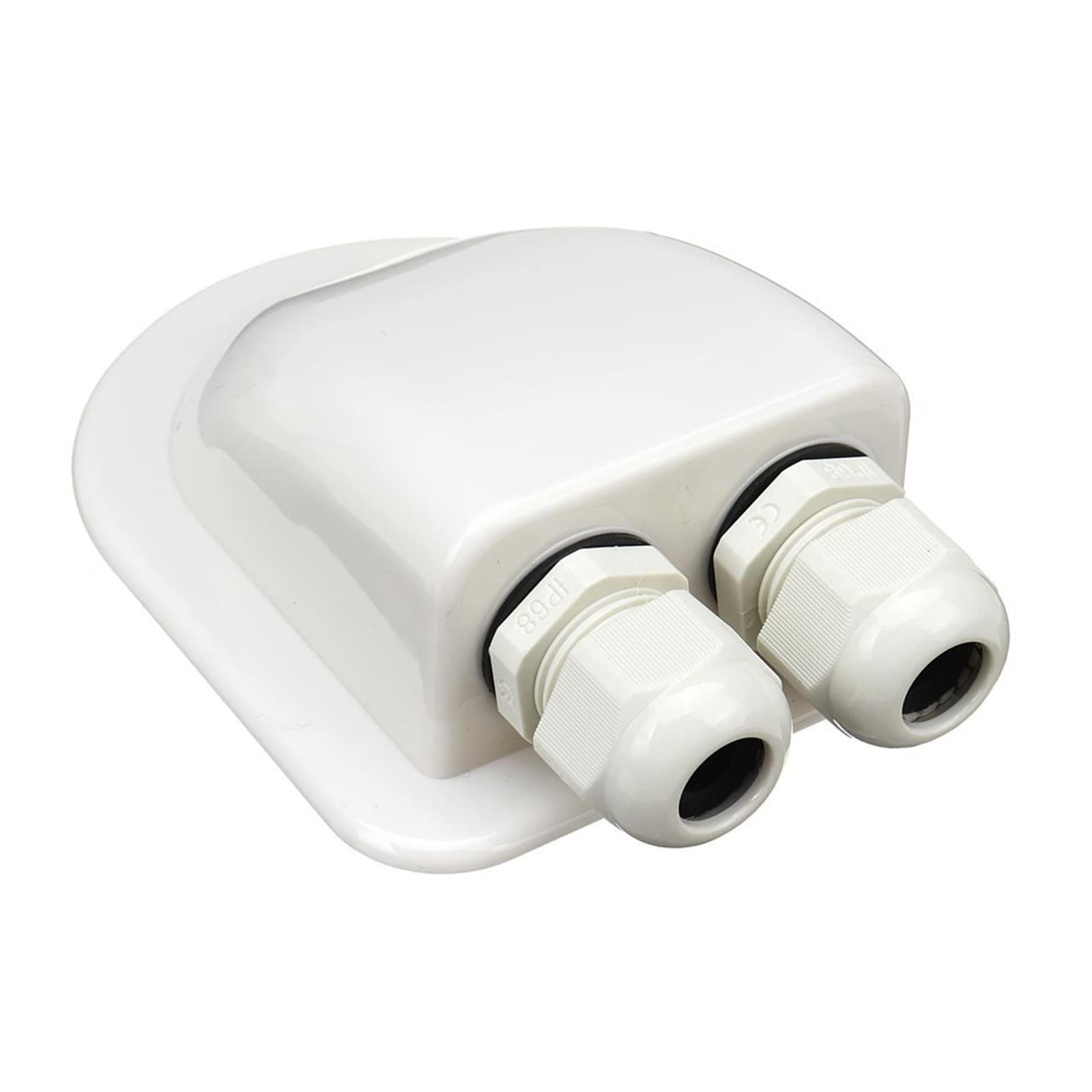 Kogedss Double Hole White Camper Accessories Caravan Solar Car Junction Box Roof Wire Entry Solar Cable Motorhome Junction Box Rv Caravan Accessories(Double Hole White)