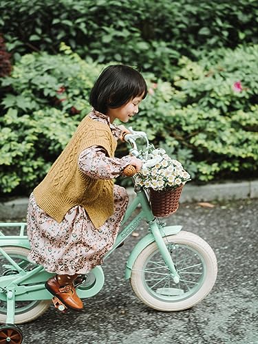 Image of JOYSTAR Girls Bike for 2-12 Years Old Toddlers and Kids, 12 inch 14 inch 16 inch 18 inch 20 inch Retro Style Kids Bike with Training Wheels, 18 20 Inch Children Bicycle with Kickstand