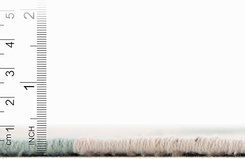 Miniatura 5 de Unique Loom Chindi Cotton Collection - Alfombra de área - Sophie (2 pies 7 pulgadas x 12 pies, color blanco y aguamarina)