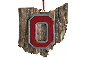 Ohio State Buckeyes State Map Christmas Ornament