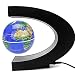 Senders Floating Globe with LED Lights C Shape Magnetic Levitation Floating Globe World Map for Desk Decoration (Dark Blue)