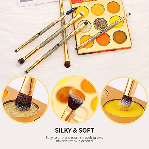 Ducare Duo End Foundation Powder Buffer Contour Brushes 2Pcs + Eyeshadow Brush Set 5Pcs #TOP6