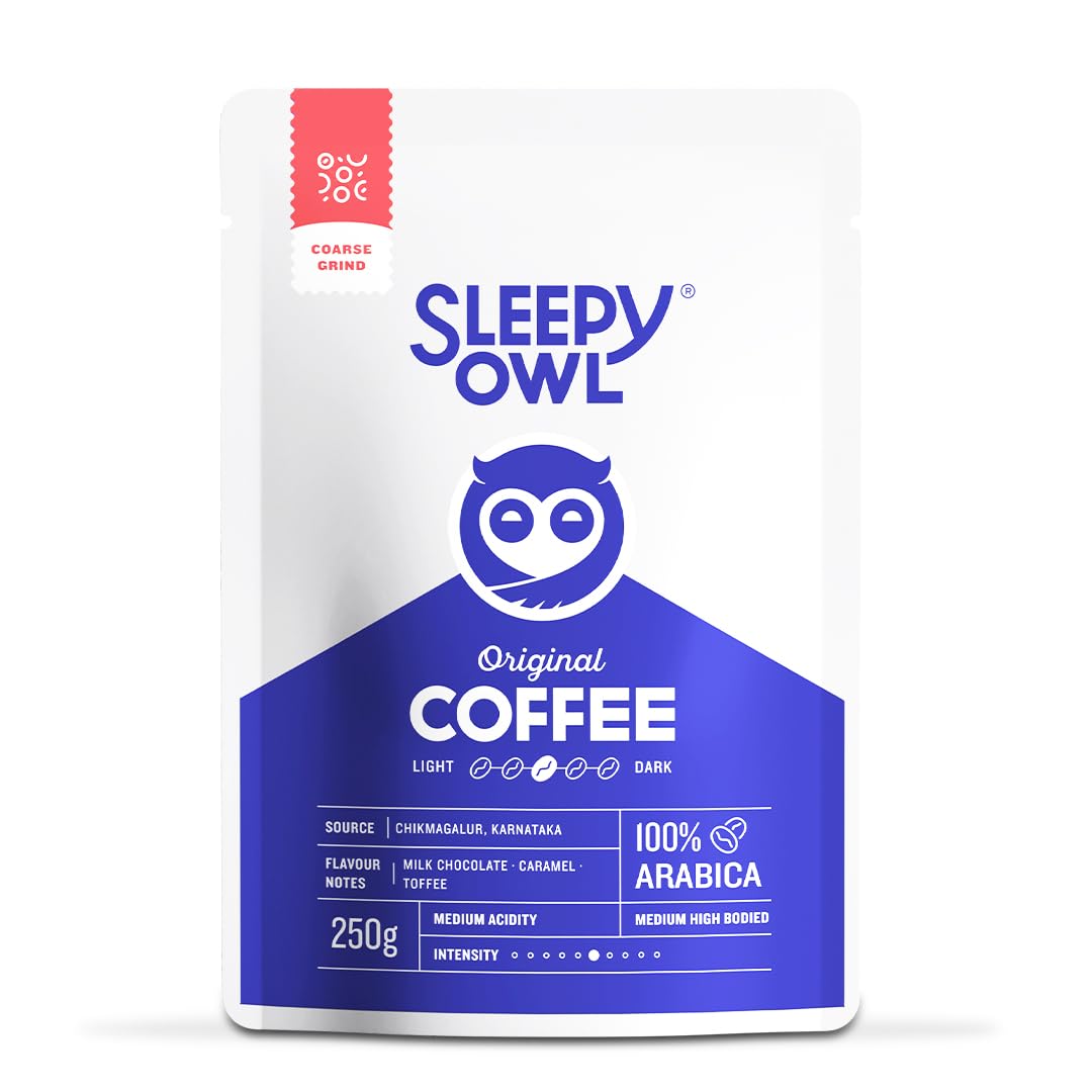Sleepy Owl Ground Coffee for French Press | 100% Arabica Beans | Medium Roast - Original Flavour | Coarse Grind for Fresh Hot & Cold Brew | Premium Roasters | 250 gm | Chikmagalur Origin-picture-30