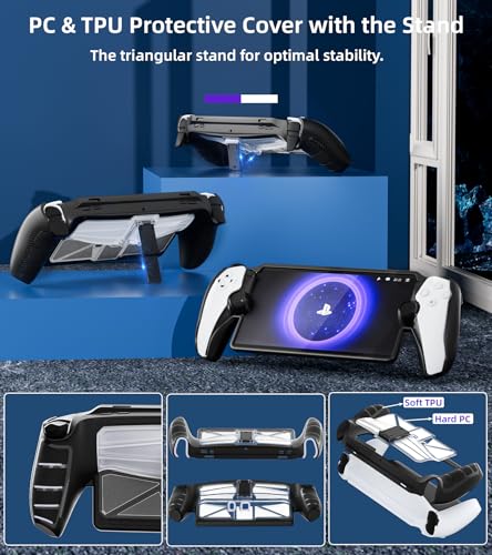 3-in-1 Accessoris Kit Compatible with PlayStation Portal, EVA Carrying Case for PS Portal with Silicone TPU&Hard PC Clear Protective Cover