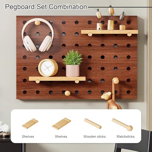 Panneau perforé de rangement combiné marron 60x40 cm pour cache-panneaux électriques muraux