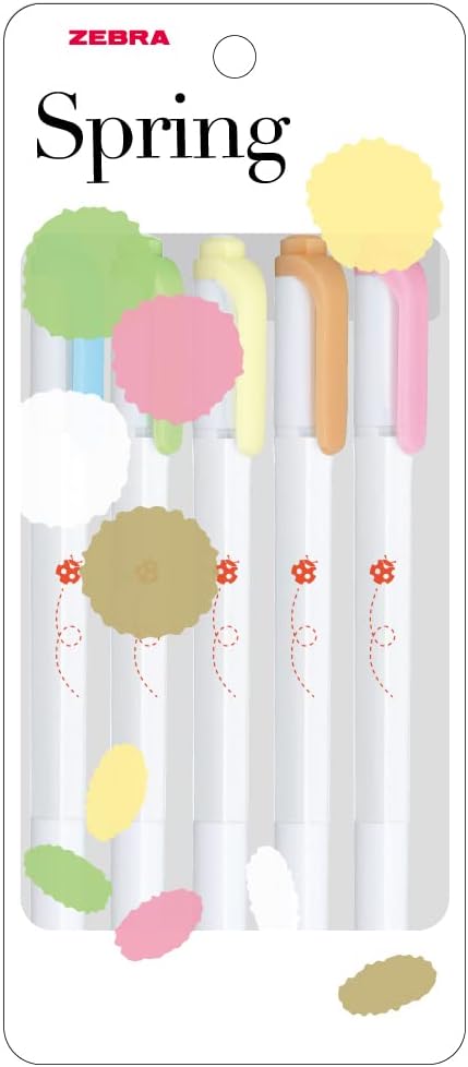 Zebra Mildliner WKT5-5C-3B Highlighter, 5 Color Set, Ladybug B