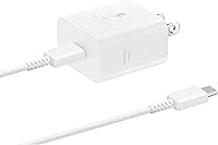 Vista 1 de SAMSUNG 25W Wall Charger Power Adapter with Cable, Super Fast Charging, Compact Design, Compatible with Galaxy and USB Type C Devices, White