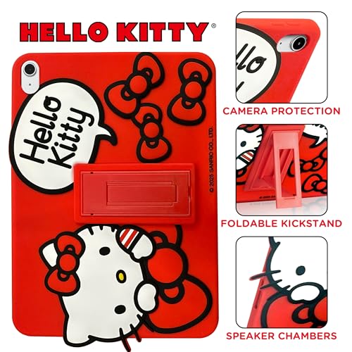 Image of Hello Kitty Kids iPad Case - 10.9 Inch Case for iPad 10th Generation (2022) & A16 11th Generation 11 inch (2025) - Tablet Cover with Stand, Shockproof Silicone Protector