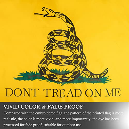Flagburg Gadsden Flag Large Flag 5X8 Ft Waterproof Flag For Indoo Rand Outdoor Flag With Brass Grommets Heavy Duty 150Cmx240Cm Print Flag #TOP5