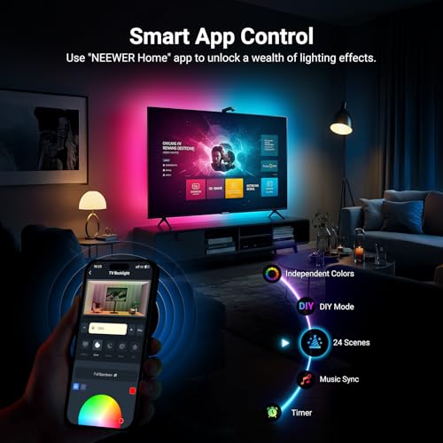 Neewer Tira LED RGB 3.6m para Pantallas 55"-65" miniatura 5