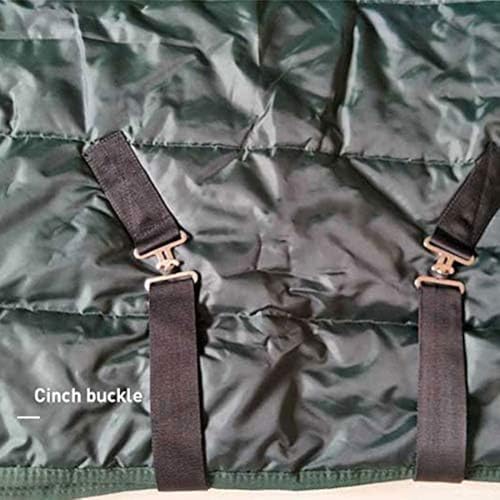Image of La La Pet Waterproof Warm-Keep Horse Turnout Blanket Adjustable and Breathable Clothes for Horse Mini Pony Ripstop Medium Weight 220g Poly Fill for Winter Green 43Inches