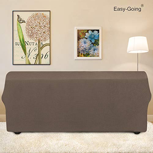Image of Easy-Going Stretch Oversized Sofa Slipcover 1-Piece Sofa Cover Furniture Protector Couch Soft with Elastic Bottom for Kids, Polyester Spandex Jacquard Fabric Small Checks Camel
