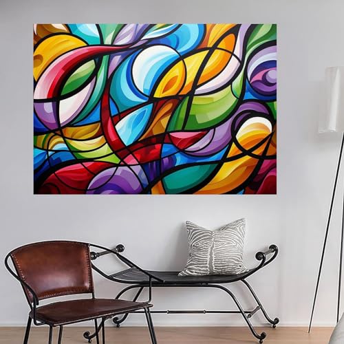 Peinture abstraite 80x120cm pour décoration murale moderne - 3