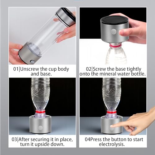 Bouteille d'eau hydrogène avec machine à ionizer rechargeable et ergonomique - 5