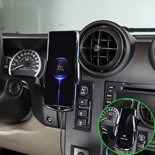 Soporte con cargador Qi en Hummer H2 para rutas todoterreno con smartphone