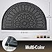 Mibao Half Round Door Mat, Non-Slip Welcome Entrance Way Durable Rubber Low-Profile Heavy Duty Doormat, Half Circle Mats for Garage, Patio, High Traffic Areas, 23.5