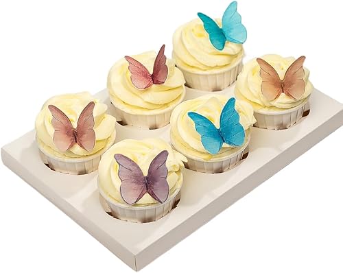 Mariposas comestibles para decoración de pasteles, decoración de pasteles de mariposa rosa y adornos para cupcakes, mariposas de papel de oblea