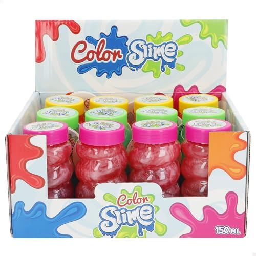 ColorBaby Color Slime Pack 12 Tubos con Slime Infantil 150 ml, 3 Colores Surtidos en Capas, Textura Viscosa y elástica, Juguete sensorial, a Partir de 3 años, Modelos aleatorios (37849)