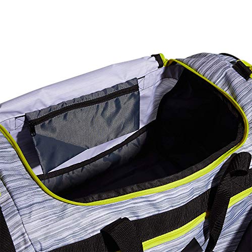 adidas Defender 4 Medium Duffel Bag, Looper White/Black/Acid Yellow