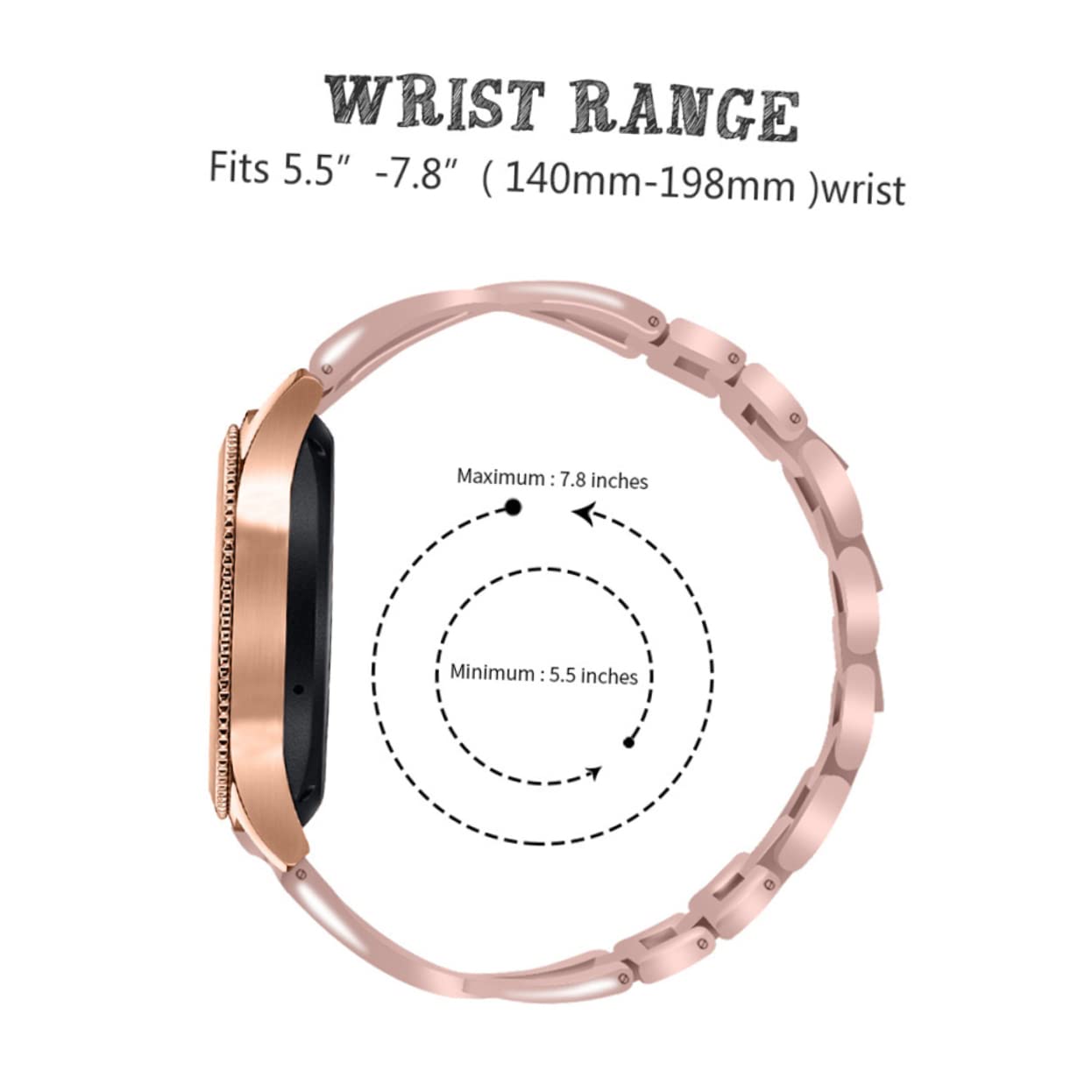 Housoutil Lot De 3 Bracelets De Rechange Pour Montre Connectée En Métal Strass 20 Mm Or Rose Confortables Et Élégants