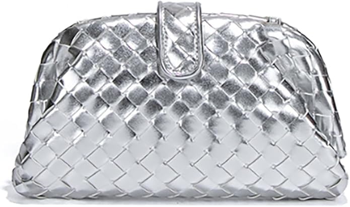 Woven Clutch Purse Shoulder Bag for Women Soft Tote Bag Shell Handbag Crossbody Bags Vegan Leather Shoulder Underarm Bag 2025