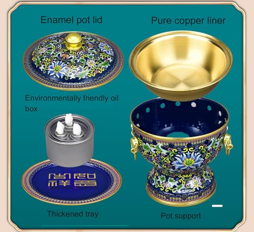 Olla pequeña para una persona en cobre cloisonné miniatura 3
