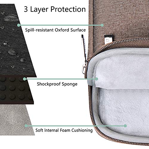 V Voova 14 15 15.6 Inch Laptop Sleeve Case,Slim Computer Cover Bag with Handle Compatible with MacBook Pro 16,Surface Book 3 15,Chromebook 14,Acer Aspire 5,HP Pavilion,Lenovo Yoga,Khaki - Thumbnail 5