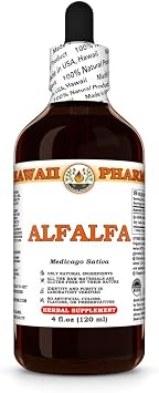 Alfalfa Medicago Sativa Dry Leaf Tincture, Made in Hawaii, Raw Materials, All Natural, Vegan, Pure Liquid Extract - 4 fl.oz