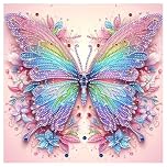 FeiatPogra Arts and Crafts for Kids Age 6-12 DIY Diamond Art Butterfly Canvas Kit Creative Craft Set for Girls Birthday Gifts for Ages 6 7 8 9 10