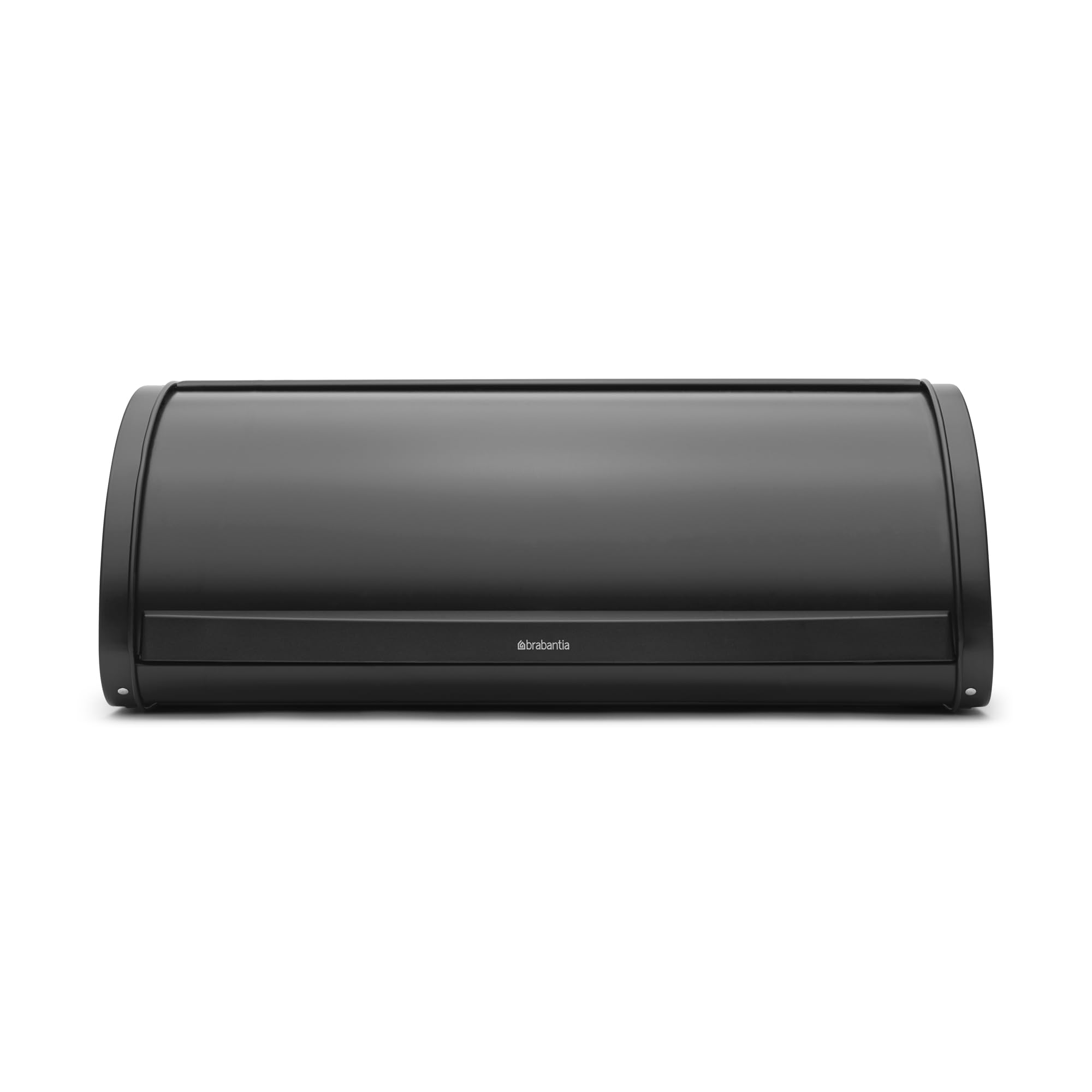 Brabantia Roll Top Bread Bin – Large Countertop Storage Box for Bread, Bagels, Rolls – Space-Efficient Kitchen Design with Flat Top, Durable Metal – Matt Black