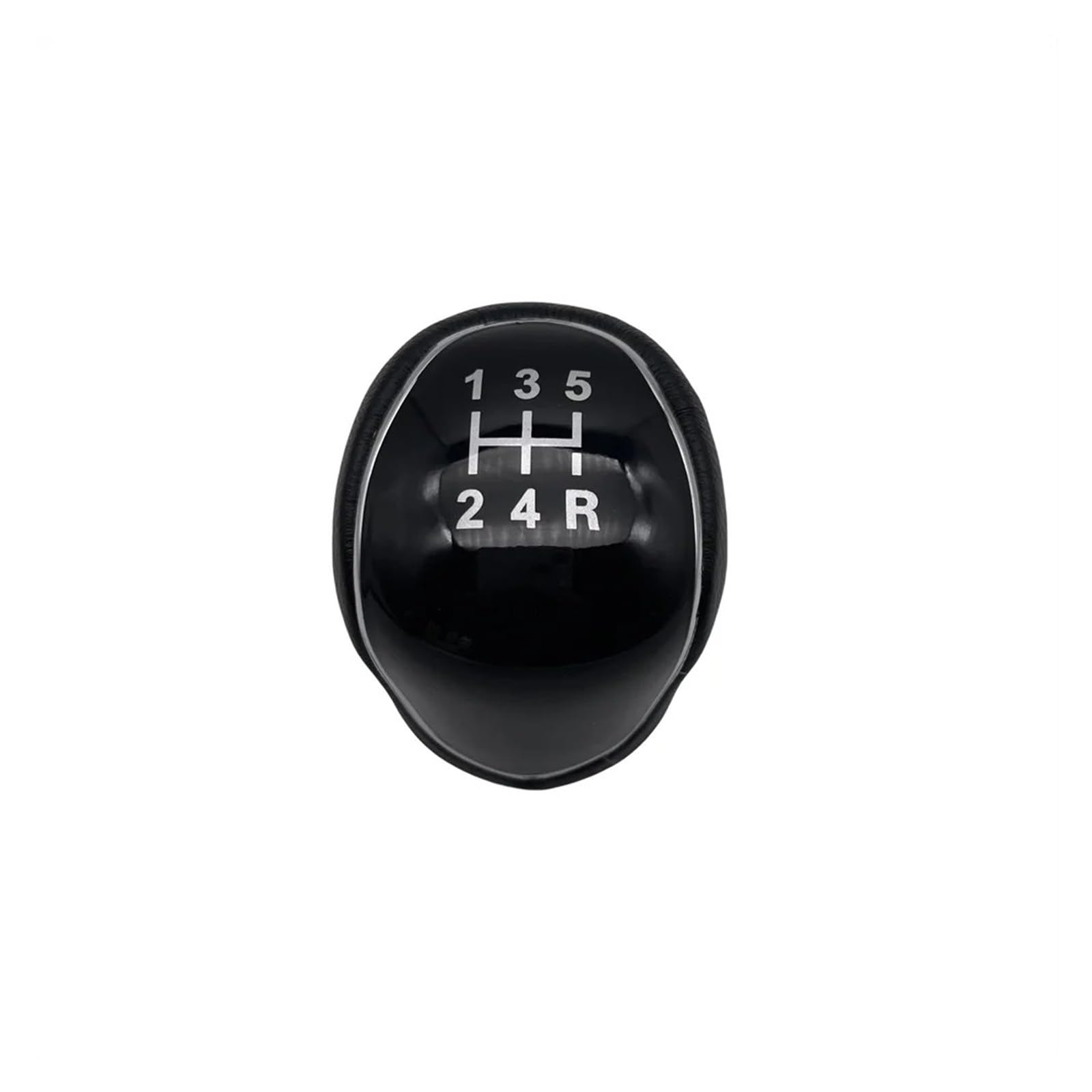 Linqianbhd One Color Gear Lever Shift Knob For C-Max For Focus For Mk2 For Mk3 Car Gear Shift Knob 5/6 Speed Leather Shifter Lever Headball(Black 5 Speed)