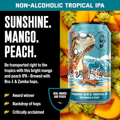 Image of Go Brewing IPA Sampler Variety, NA Beer, 12 Pack (12 oz) | Small-Batch Craft Brew, Low-Calorie, Classic Ingredients, Bold Smooth Finish, Any Occasion