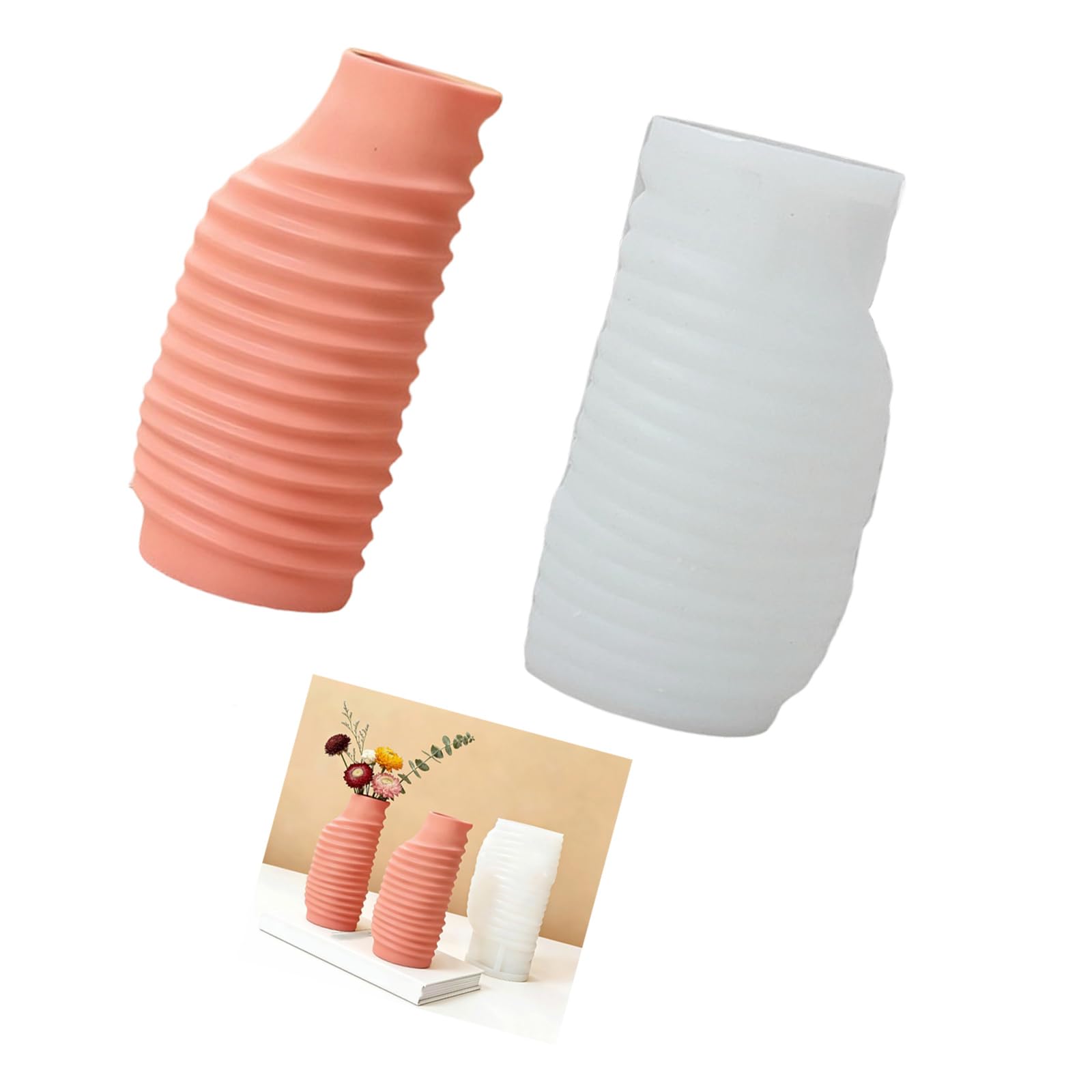 OSNIYAW Portable Thread Pot Silicone Sturdy Cement Casting Supplies for Balcony Patio Decor Silicone Flower Vase