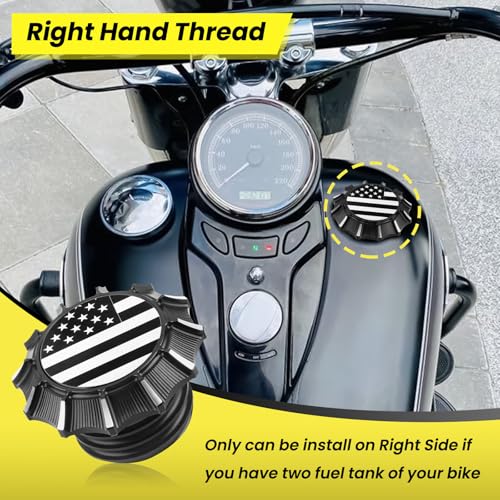 GUAIMI CNC Aluminum Fuel Gas Tank Oil Cap for Harley Sportster XL 1200 883 X48 Dyna -American Flag-Black