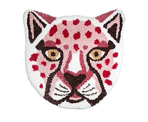 Wildlife Lion Tiger Head Design Small Rug For Bathroom,Bedroom,Home Decor Area Rug,Small Carpet,Pet Mat, (Pink Cheetah) #TOP3