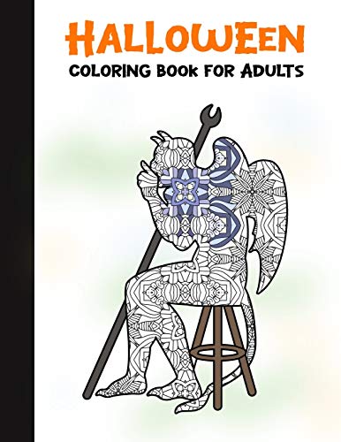 Halloween Coloring Book for Adults: 50 Halloween Illustrations Printed On One Side, Safe For Markers | Fun Craft Activity Gift | Stress Relieving Designs (Spooky House)