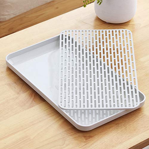 Vassoio per scolapiatti 39 x 22,5 cm per scolapiatti con supporto per acqua, caffè, utensili da cucina