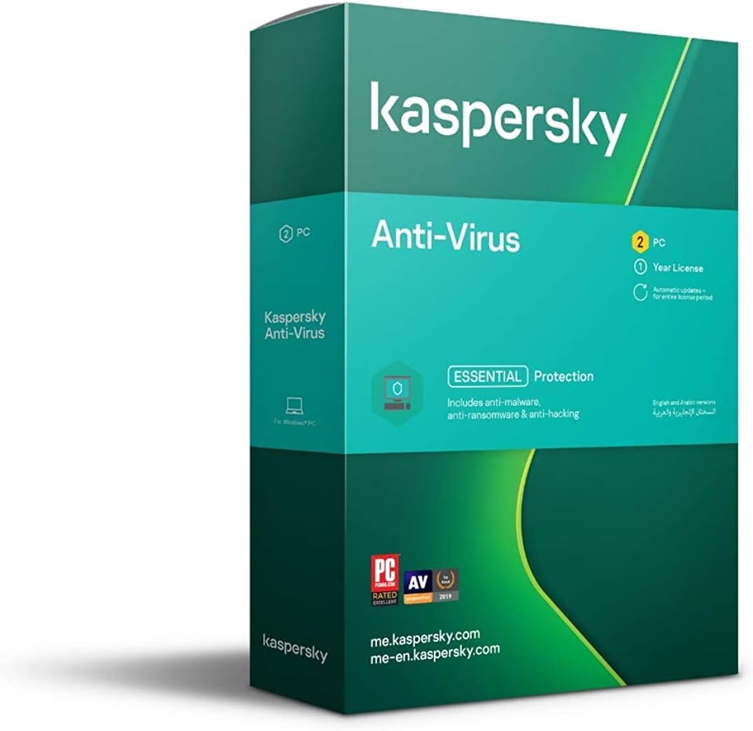 Kaspersky ANTI-VIRUS 2020 - 2 USERS - AUTHENTIC MIDDLE EAST VERSION - 1 YEAR