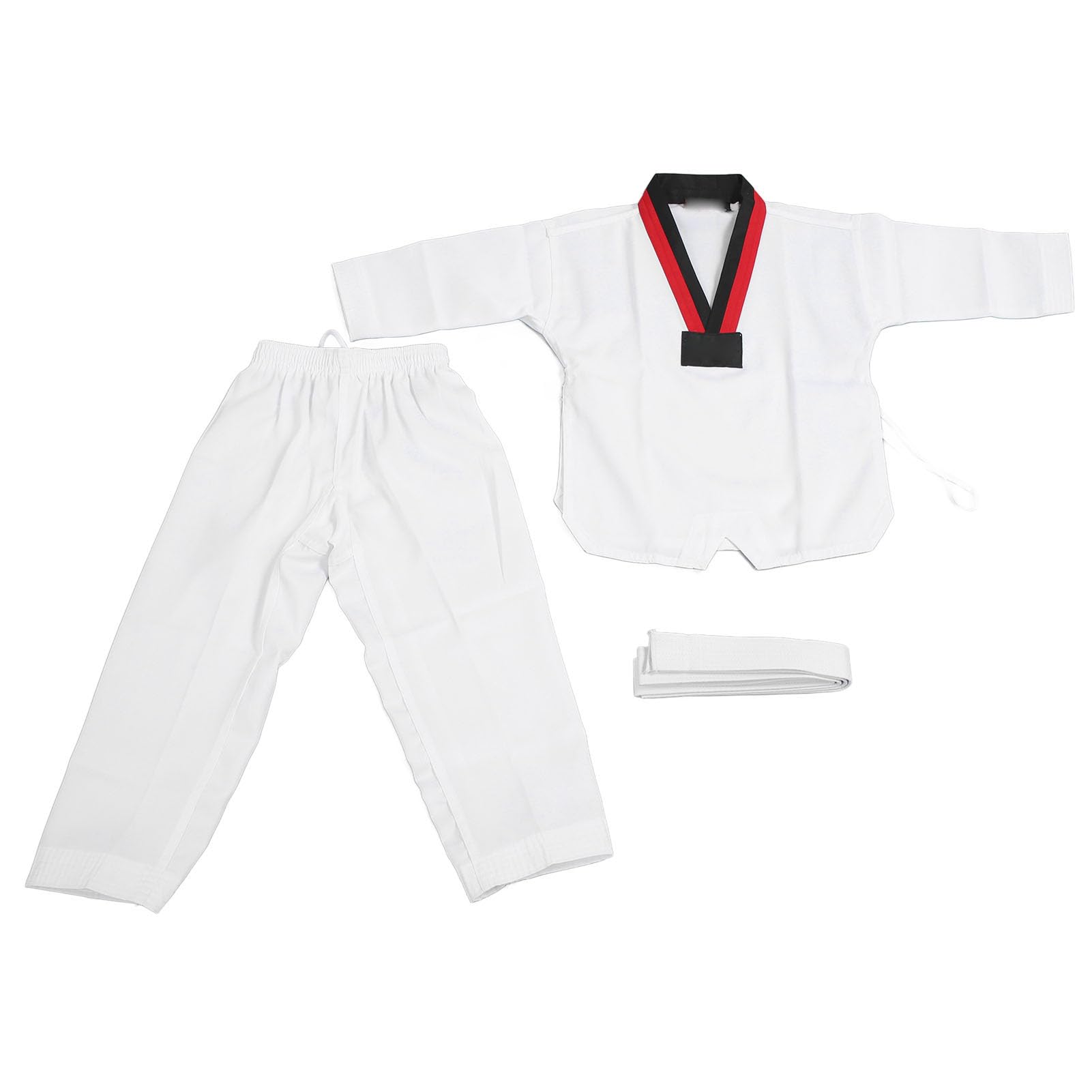 Drfeify Uniforme de Taekwondo pour les Enfants, Uniforme de Taekwondo Avec Ceinture, Costume de pour l'entraiment des Arts Martiaux pour Garçons et Remplissent (M