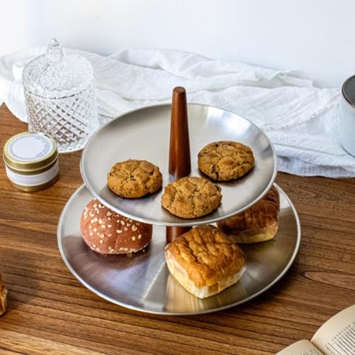 Plateau à desserts en acier inoxydable robuste avec 2 niveaux de service - 7