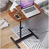 Mesas de sofá que se deslizan debajo, Mesa for computadora portátil de altura ajustable, Mesita de noche con ruedas, Uso de ancianos for comidas, trabajo y actividades, Ahorro de espacio ( Color : Oak