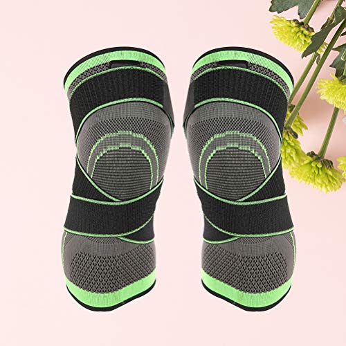 Lioobo 2 peças de compressão joelheira, joelheira com alça ajustável para alívio da dor de artrite,