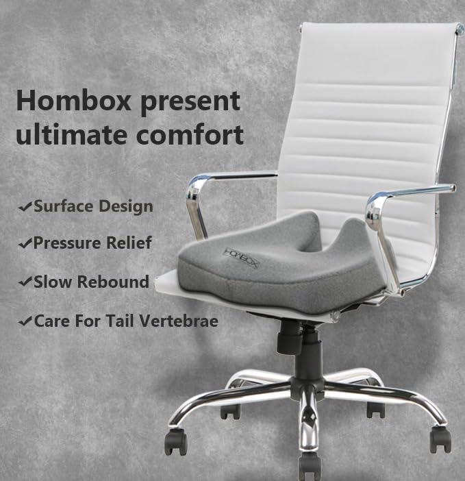 Image of HOMBOX Xtra Large Coccyx Seat Cushion Up to 100 Kg for Office, Home Sitting Back /Lumbar Support (Pack of 1) Large Size