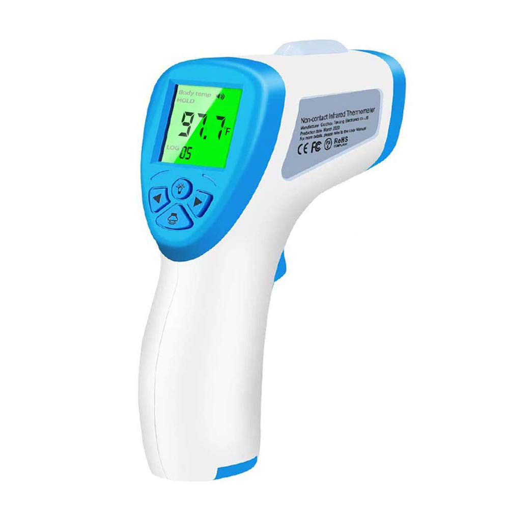 Digital Infrared Forehead Thermometer, Non-Contact for Adults and Kids with 3 Function - Fever Alarm, Large LCD Screen and Data Memory