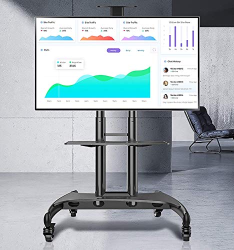 Soporte universal móvil para TV, altura ajustable 32-65 pulg miniatura 4