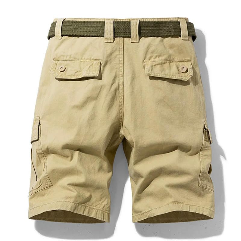 Pantalones cortos de verano para hombre, estilo casual, clásicos, de algodón, con múltiples bolsillos, transpirables