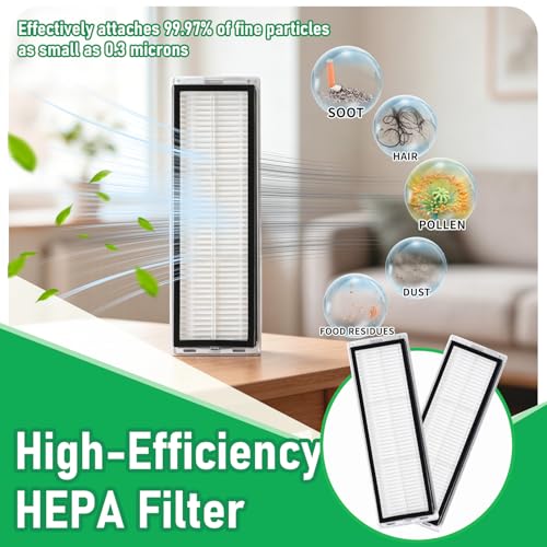Image of 24Pcs Replacement Accessories Kit Compatible with Dreame D20 Plus | 24pcs kit for D20 Plus: 4 main brushes, 4 HEPA filters, 4 airtight bags & 6 mop pads for corner-to-edge pet hair cleaning