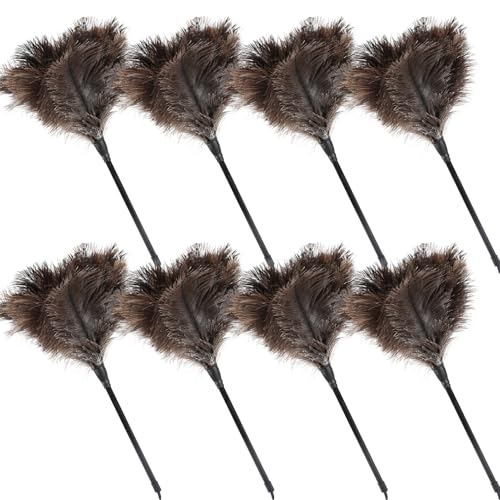 Image of Ostrich Feather Duster 15Inch Natural Fluffy Handheld Feather Dusters for Cleaning Keyboard Home Car Office (8PCS)
