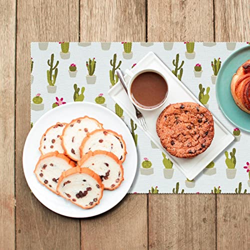 Sets de table cactus pour repas en terrasse lot de 6 protections lavables - 7